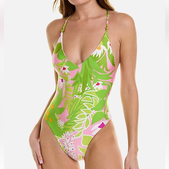 Trina Turk La Palma Reversible Twist Back One Piece
